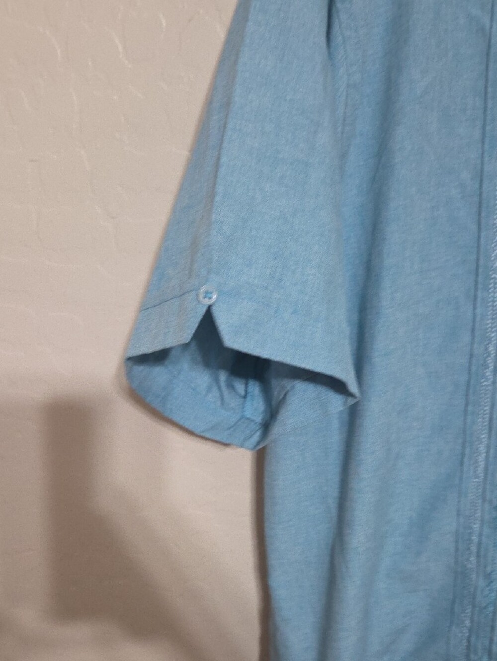 Cubavera Men’s XL Blue Guayabera Shirt Embroidered Short Sleeve Camp Cuban - Picture 5 of 7